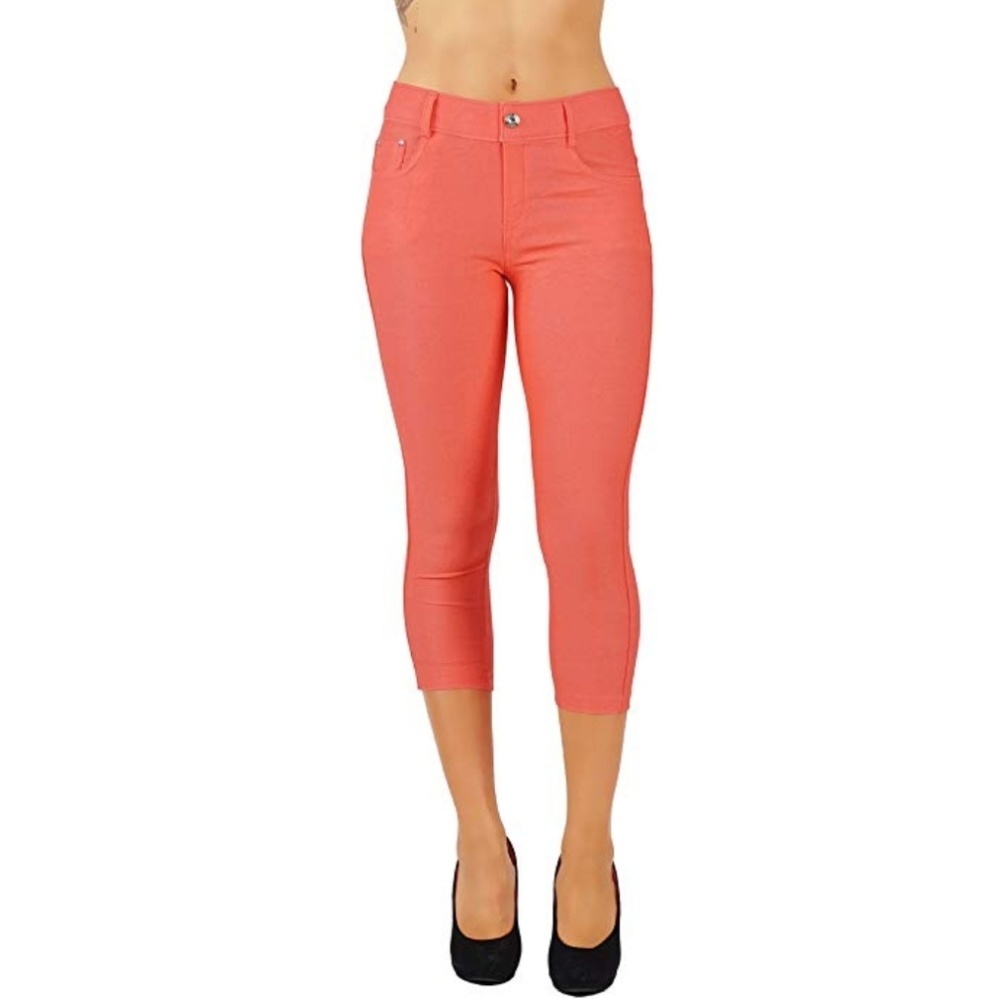 Jean Look Jeggings Slim Fit Pull Up Pants 